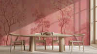 Contemporary Pink wallpaper for Dining Room