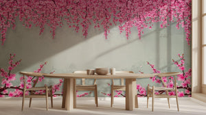 Contemporary Pink wallpaper for Dining Room
