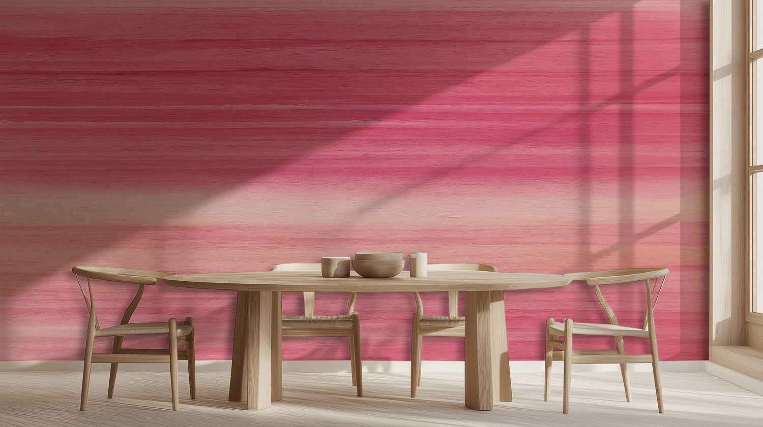 Contemporary Pink wallpaper for Dining Room