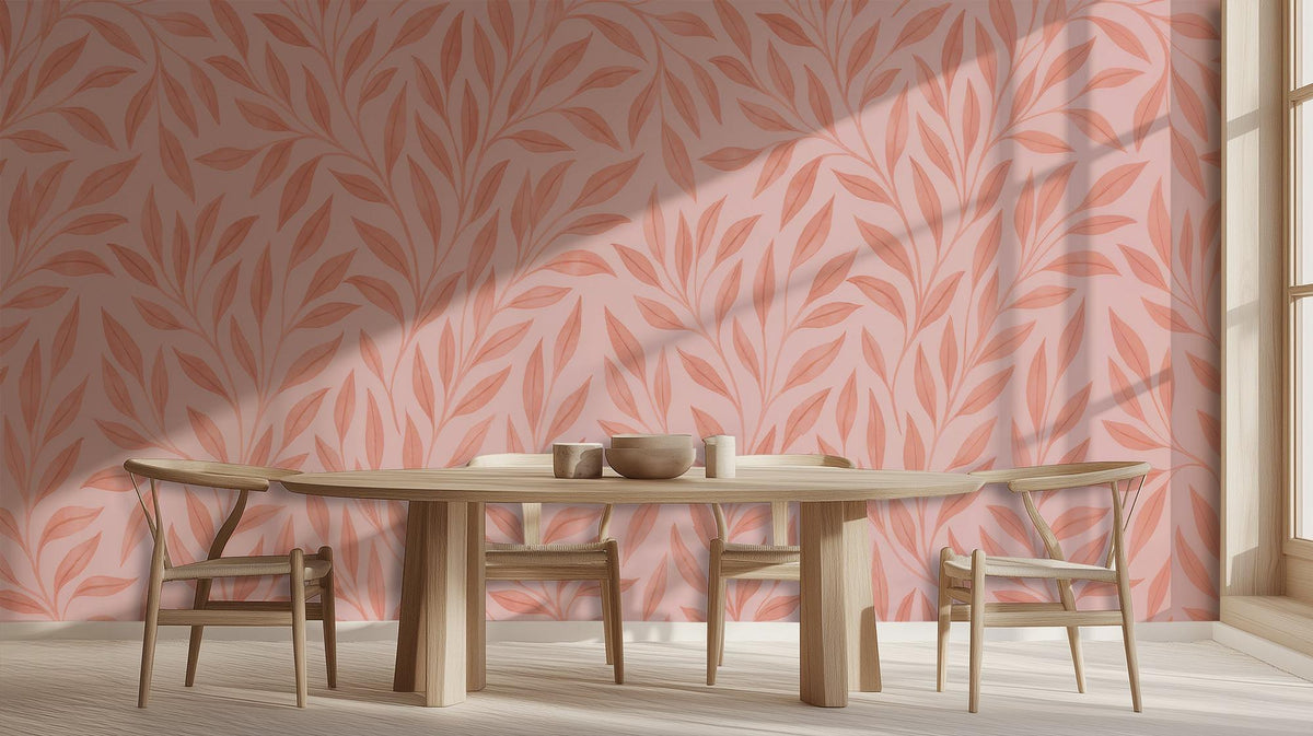 Contemporary Pink wallpaper for Dining Room