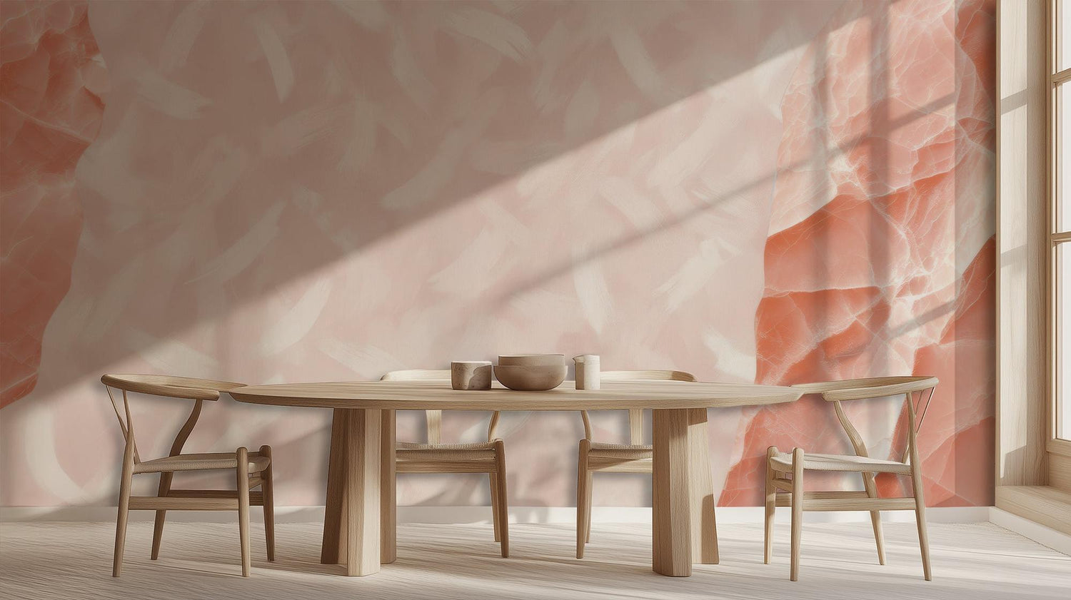 Contemporary Pink wallpaper for Dining Room