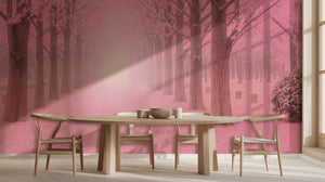 Contemporary Pink wallpaper for Dining Room