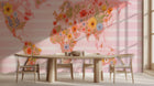 Contemporary Pink wallpaper for Dining Room
