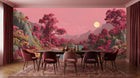 Contemporary Pink wallpaper for Dining Room
