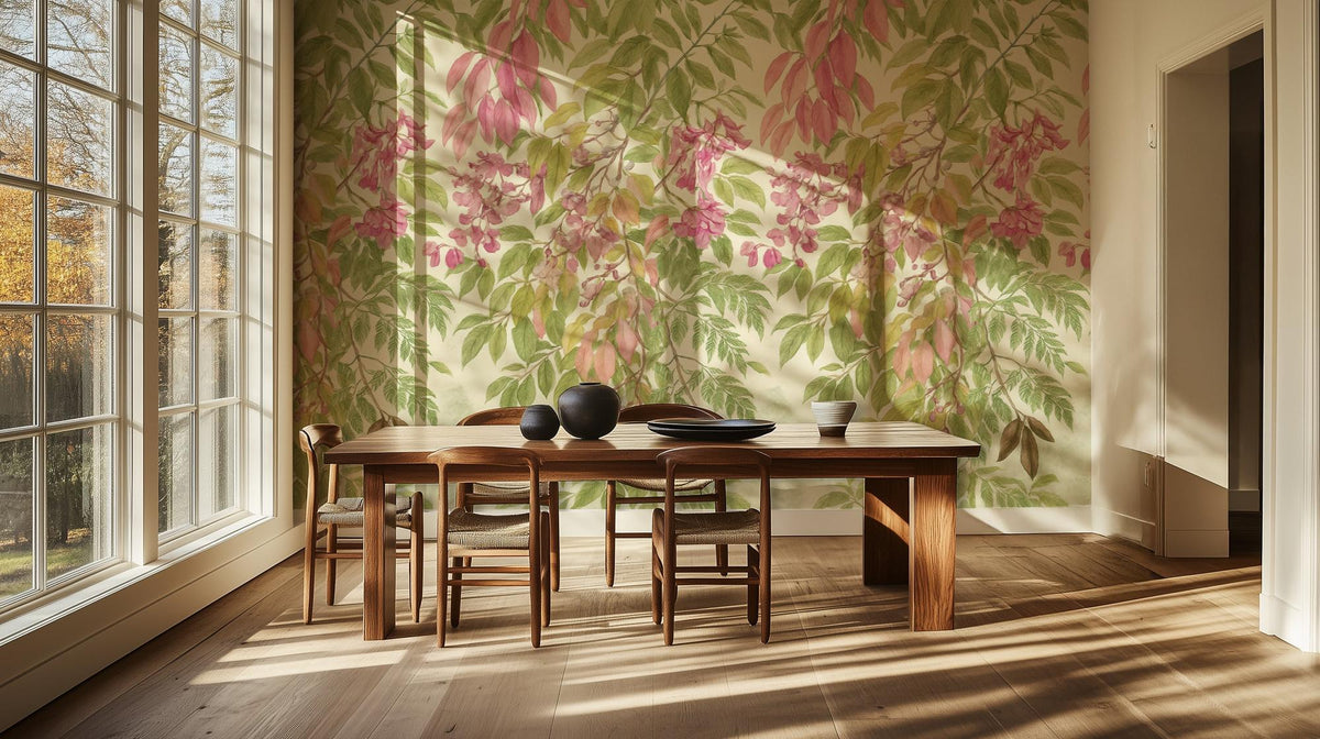 Contemporary Pink wallpaper for Dining Room