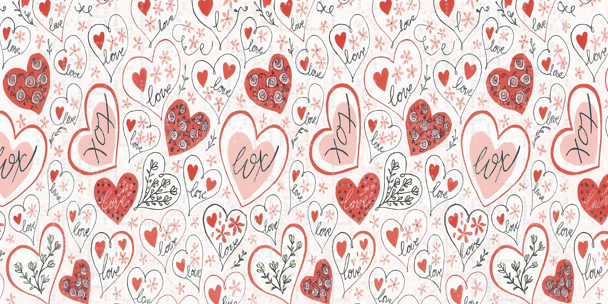 Romantic Heart Pattern Wallpaper