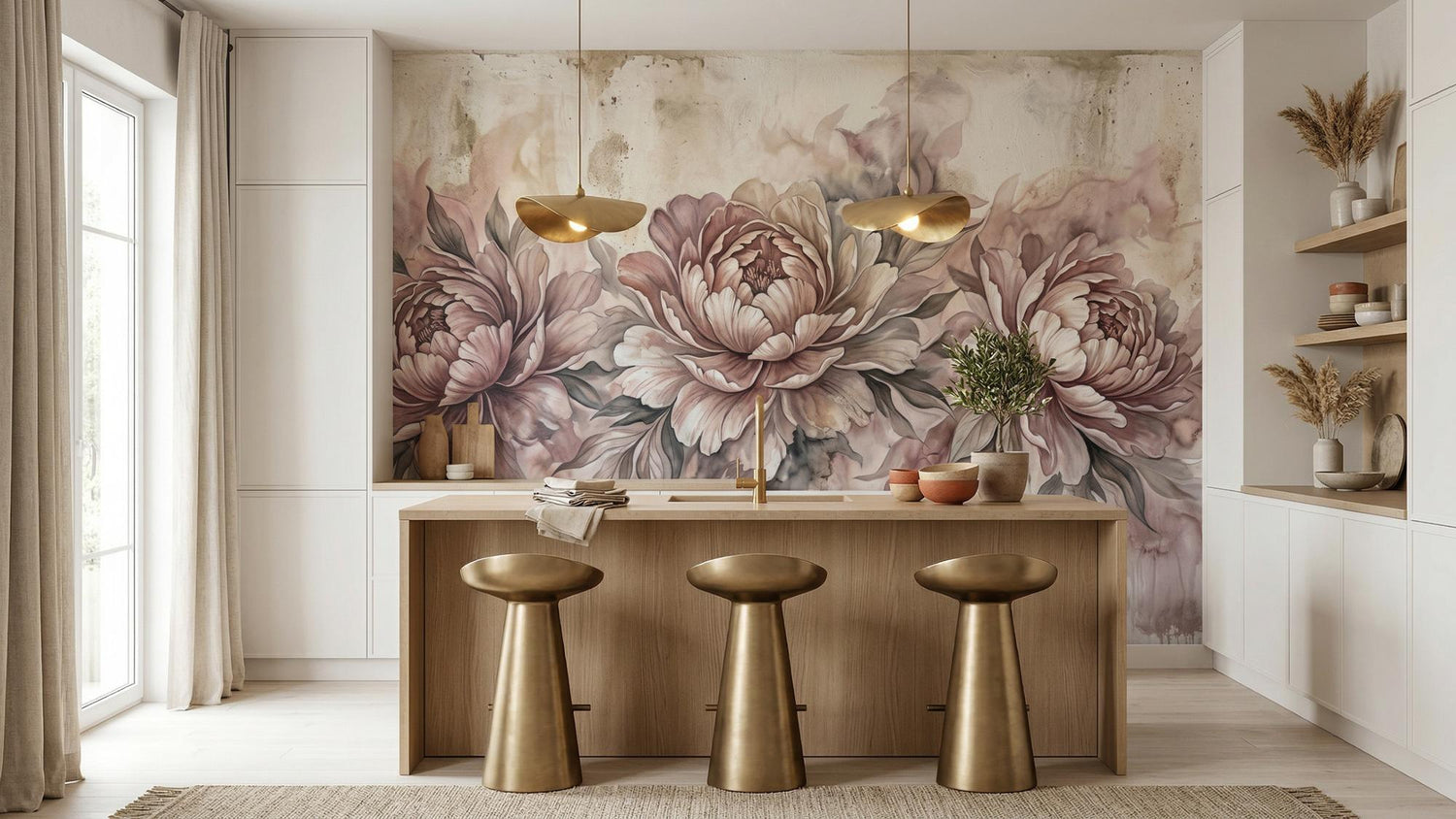 Contemporary Pink wallpaper for Kitchen