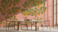 Citrus botanical wallpaper for a kitchen feature wall