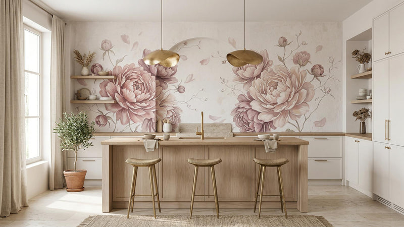 Contemporary Pink wallpaper for Kitchen
