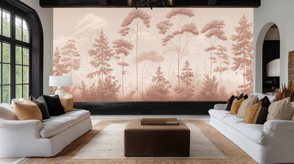 Contemporary Pink wallpaper for Living Room