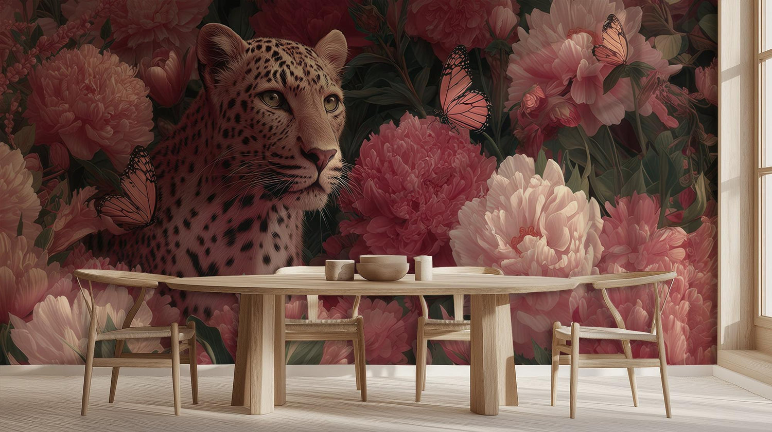 Contemporary Pink wallpaper for Living Room