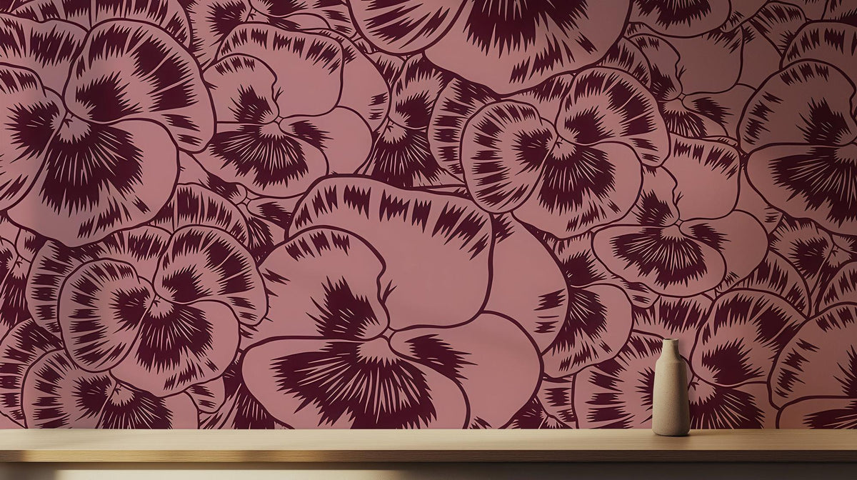 Contemporary Pink wallpaper for Living Room