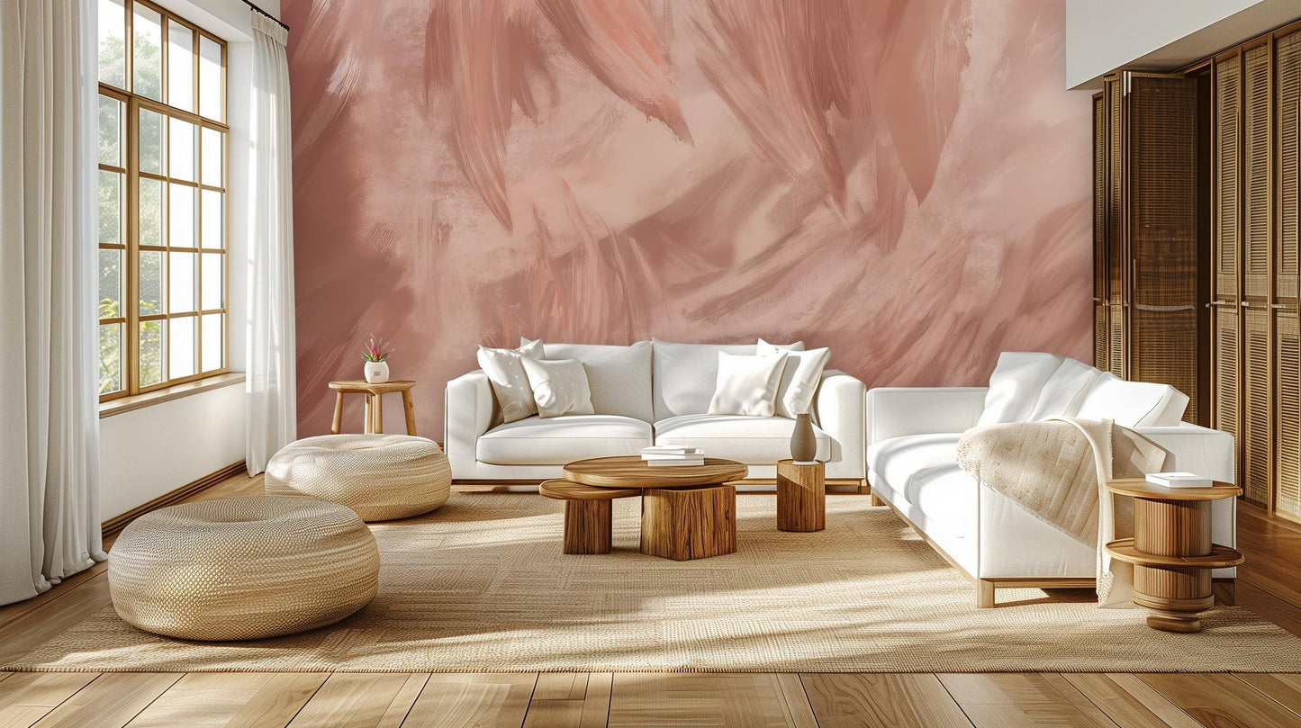 Contemporary Pink wallpaper for Living Room