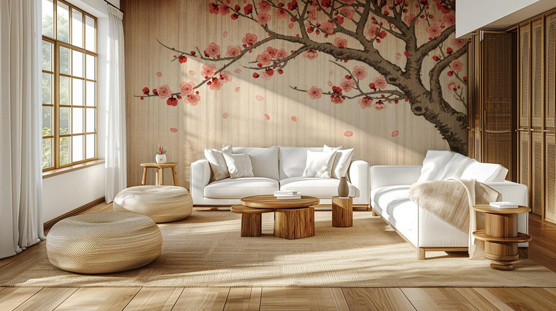 Contemporary Pink wallpaper for Living Room