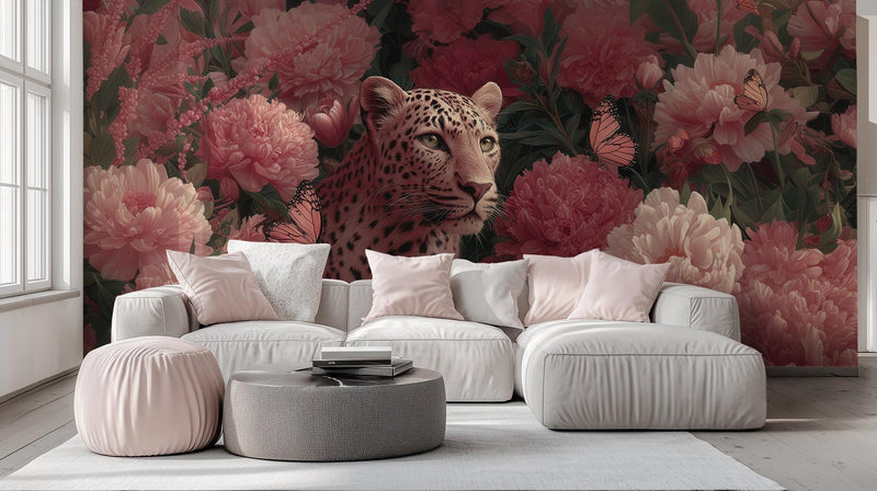 Contemporary Pink wallpaper for Living Room