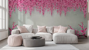 Contemporary Pink wallpaper for Living Room