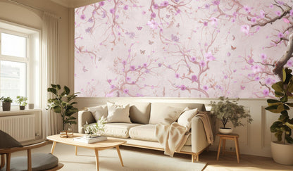 Contemporary Pink wallpaper for Living Room