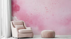 Soft pink blush cloud wallpaper for a calm baby room wall