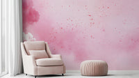 Soft pink blush cloud wallpaper for a calm baby room wall