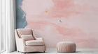 Whimsical blush butterfly wallpaper for a nursery wall