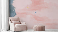 Whimsical blush butterfly wallpaper for a nursery wall