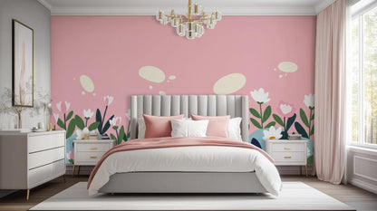 Contemporary Pink wallpaper for Nursery