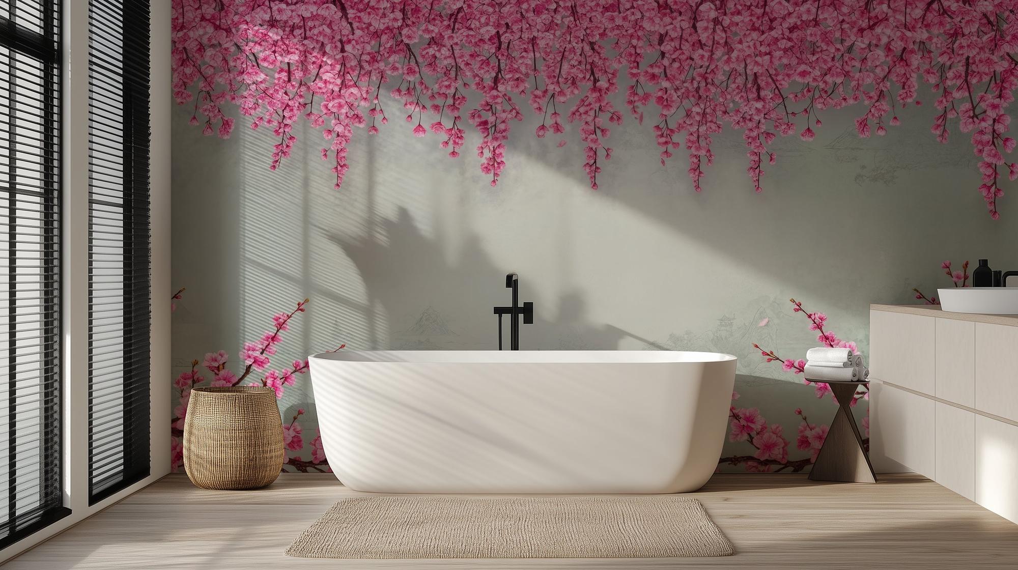 Banyo için Modern Pembe duvar kağıdı