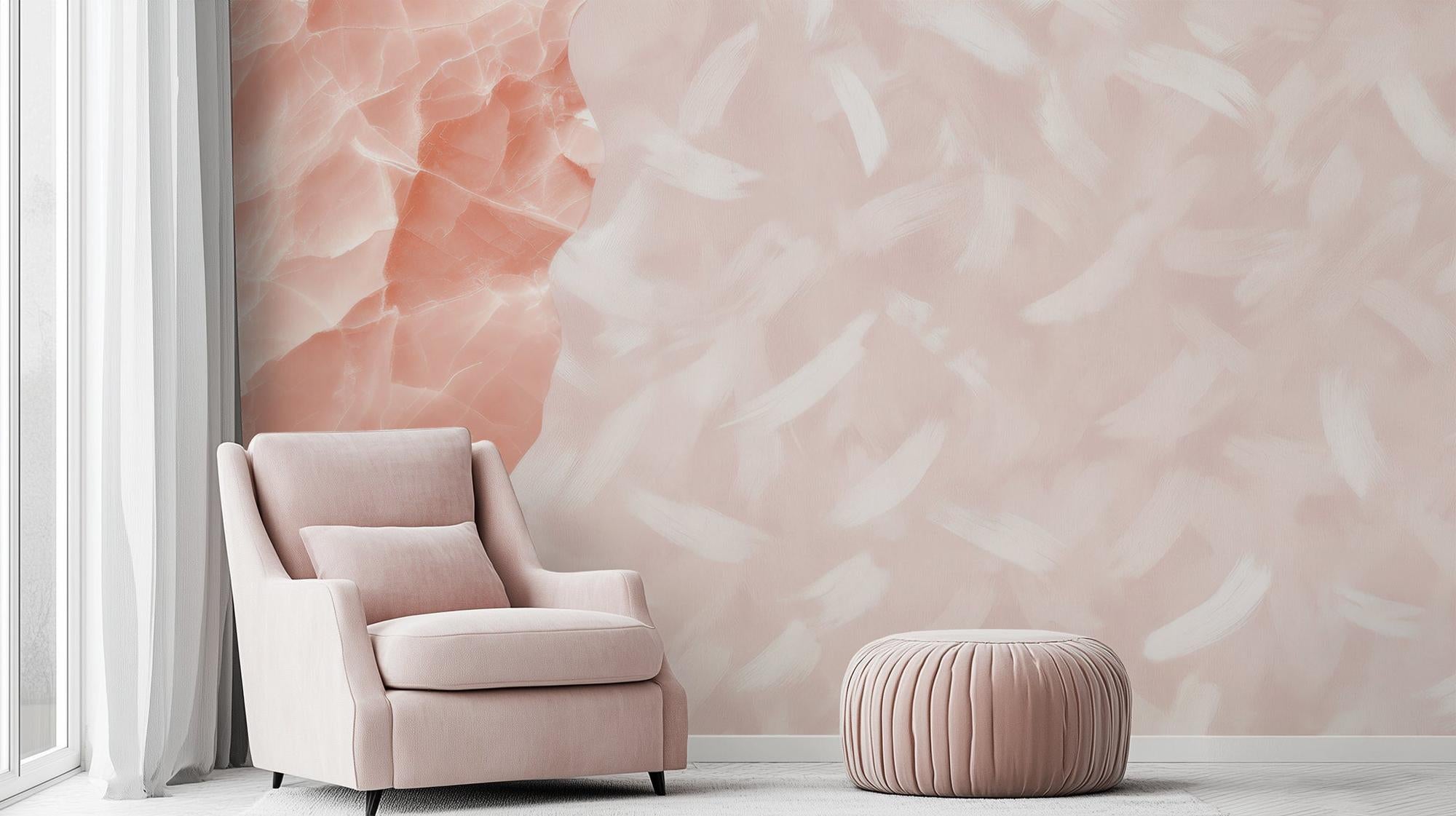 Coral Vein Blush Wallpaper