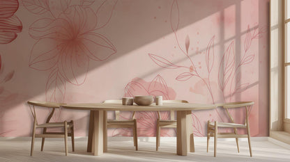 Modern Pink wallpaper for Dining Room