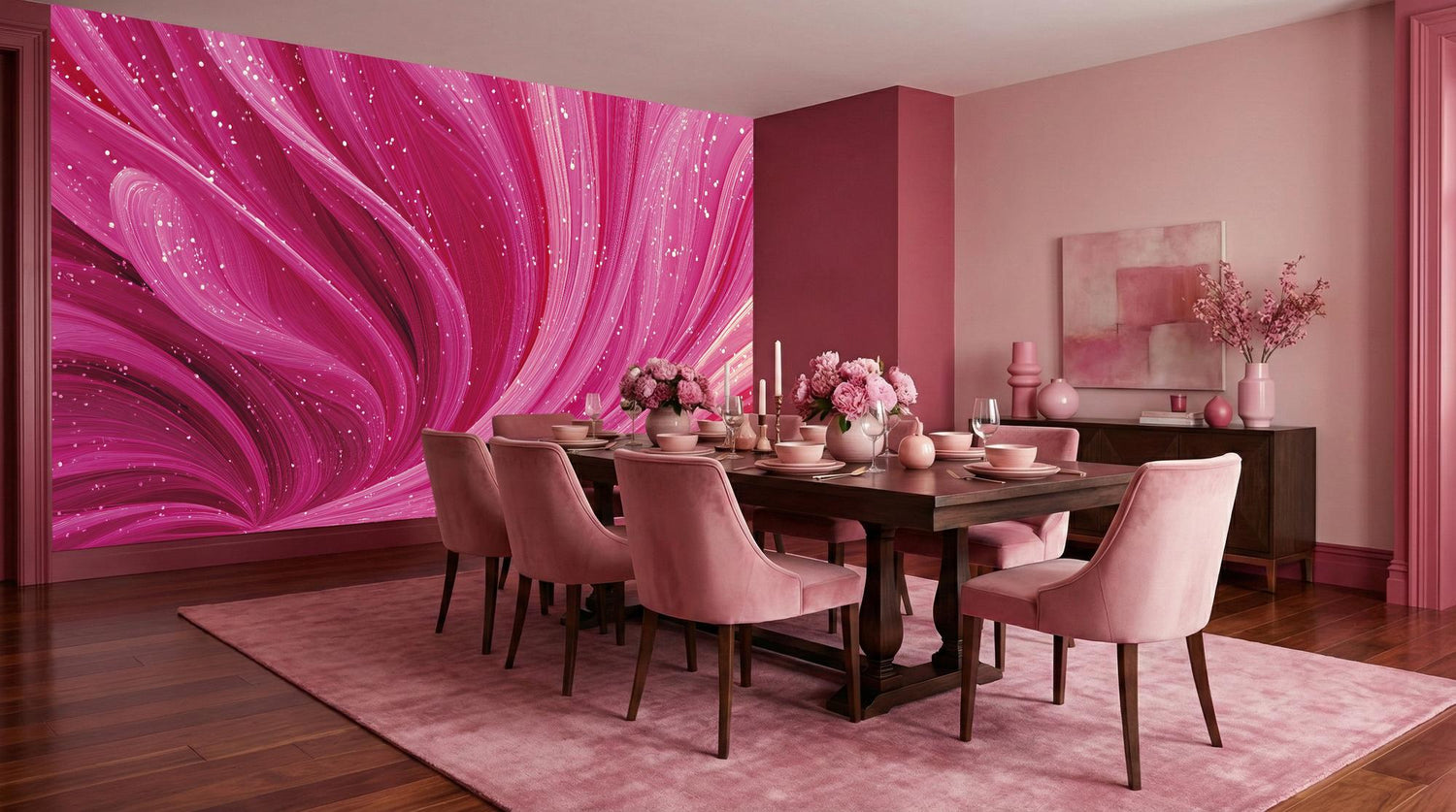 Modern Pink wallpaper for Dining Room