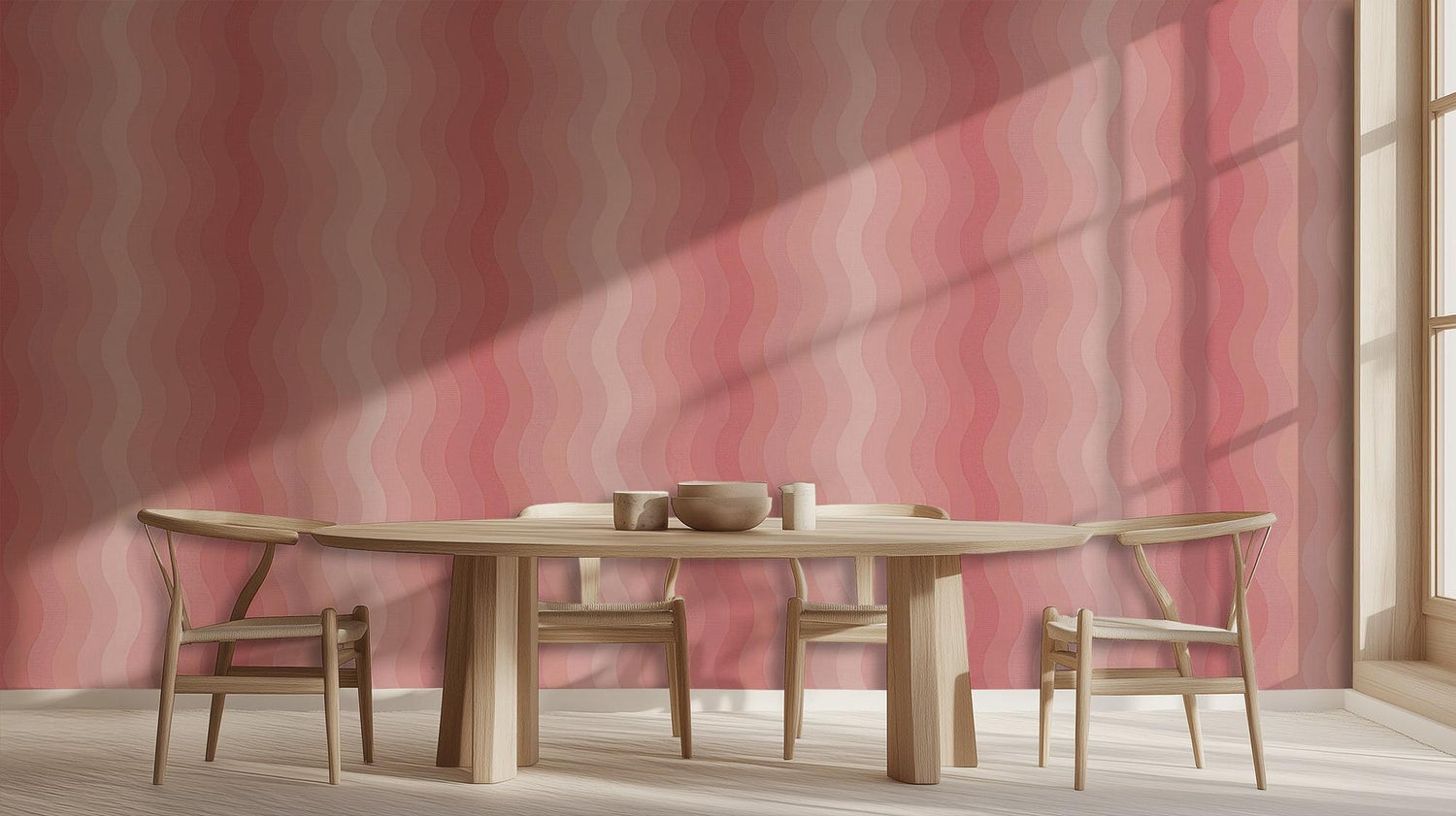 Modern Pink wallpaper for Dining Room