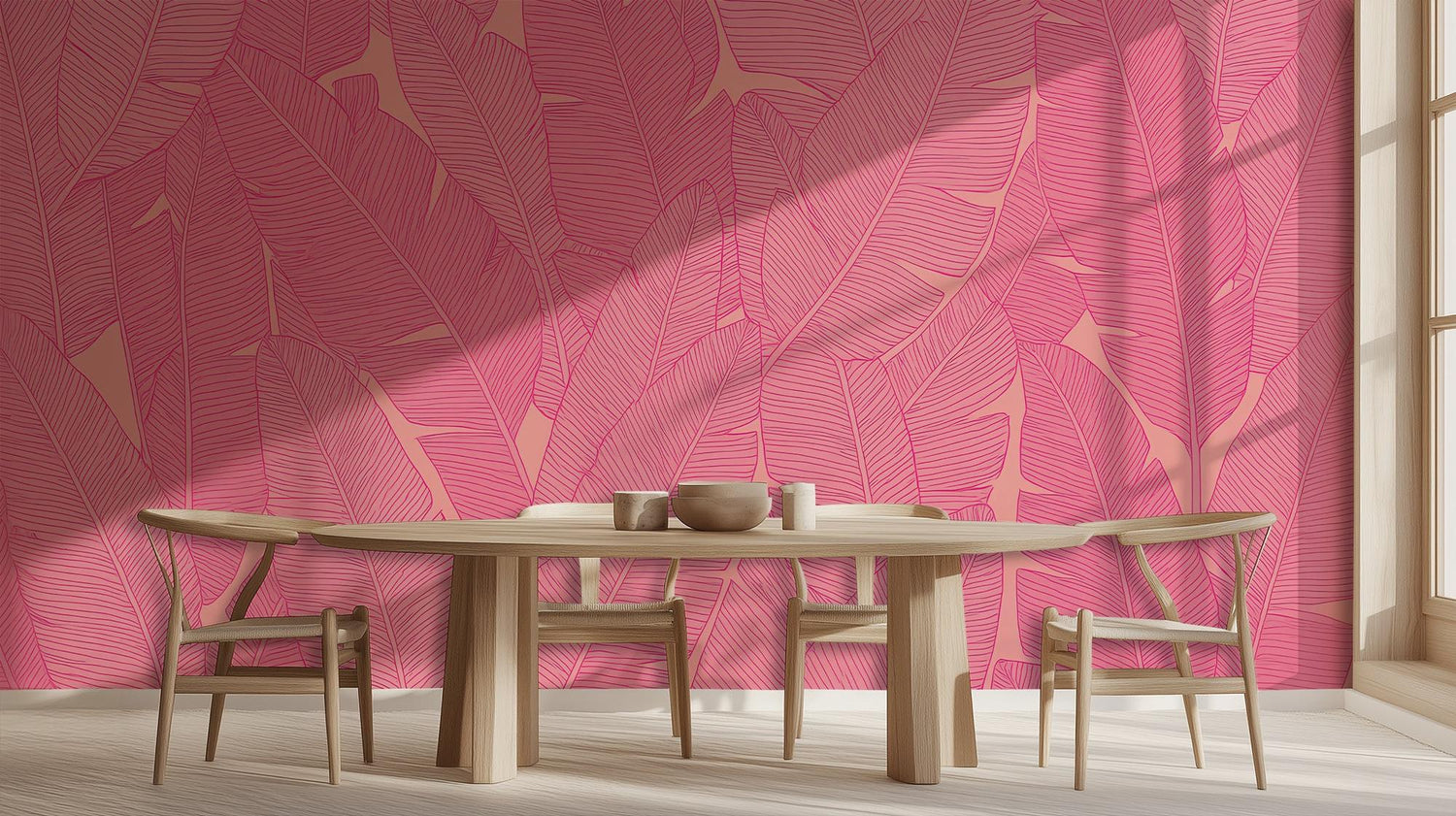Modern Pink wallpaper for Dining Room