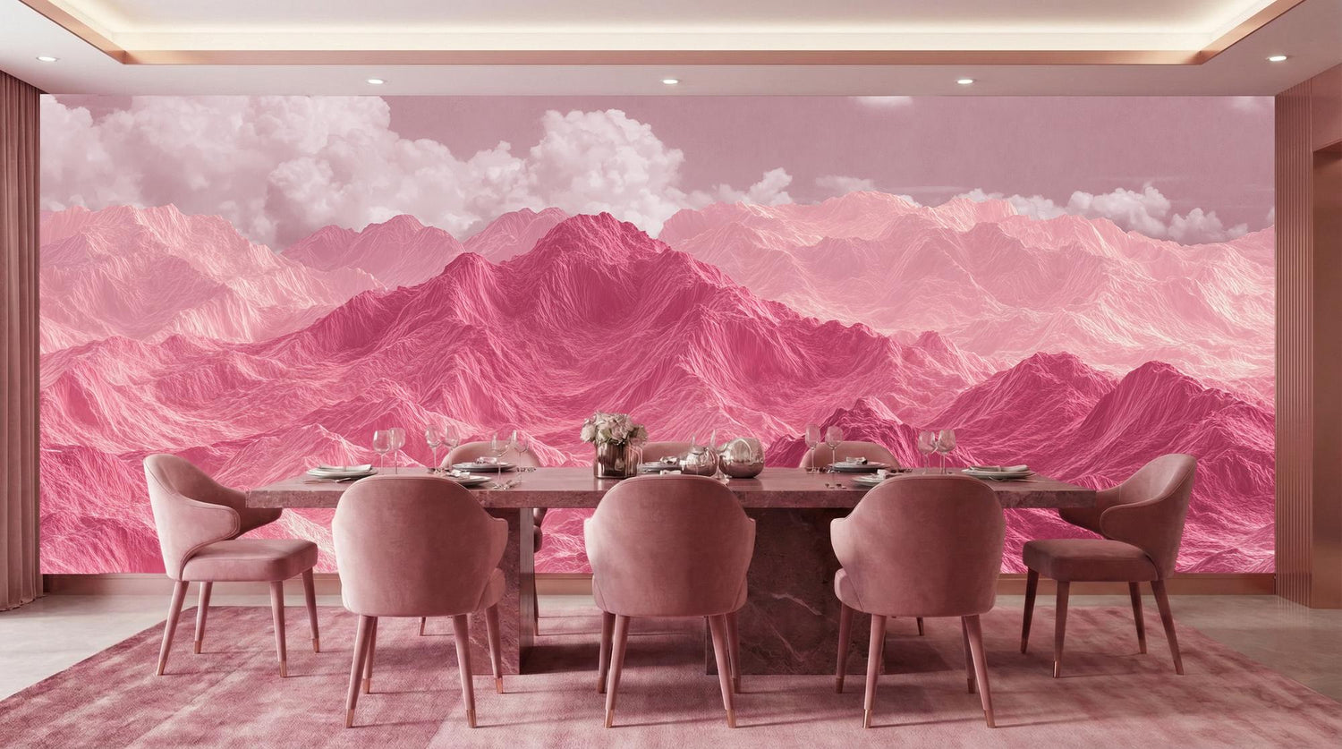 Modern Pink wallpaper for Dining Room