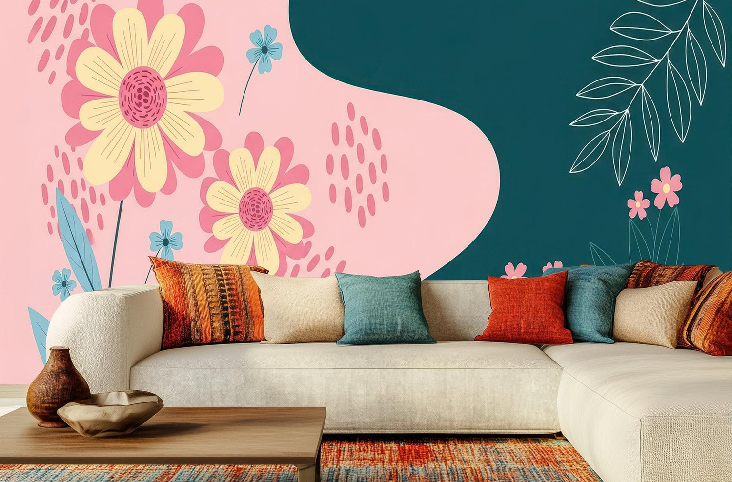 Modern Pink wallpaper for Kids