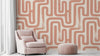Peachy Curved Line Wallpaper