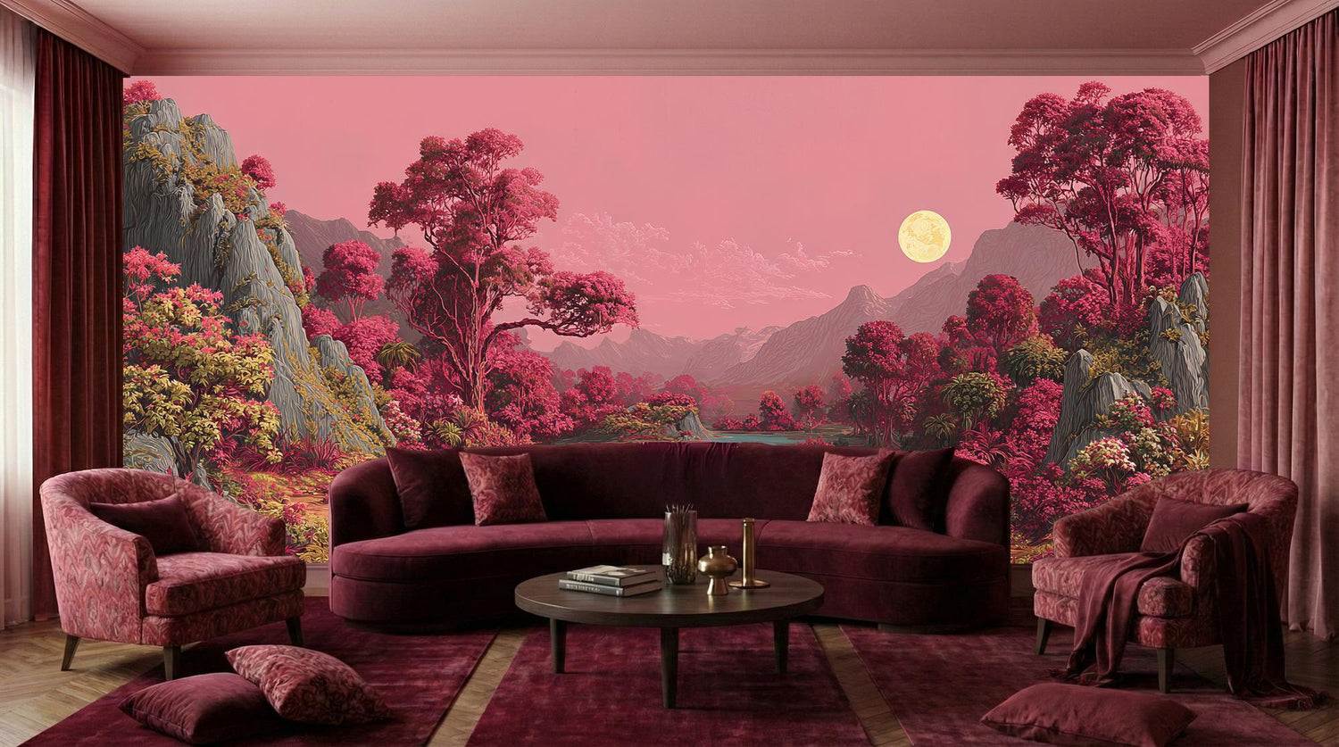Modern Pink wallpaper for Living Room