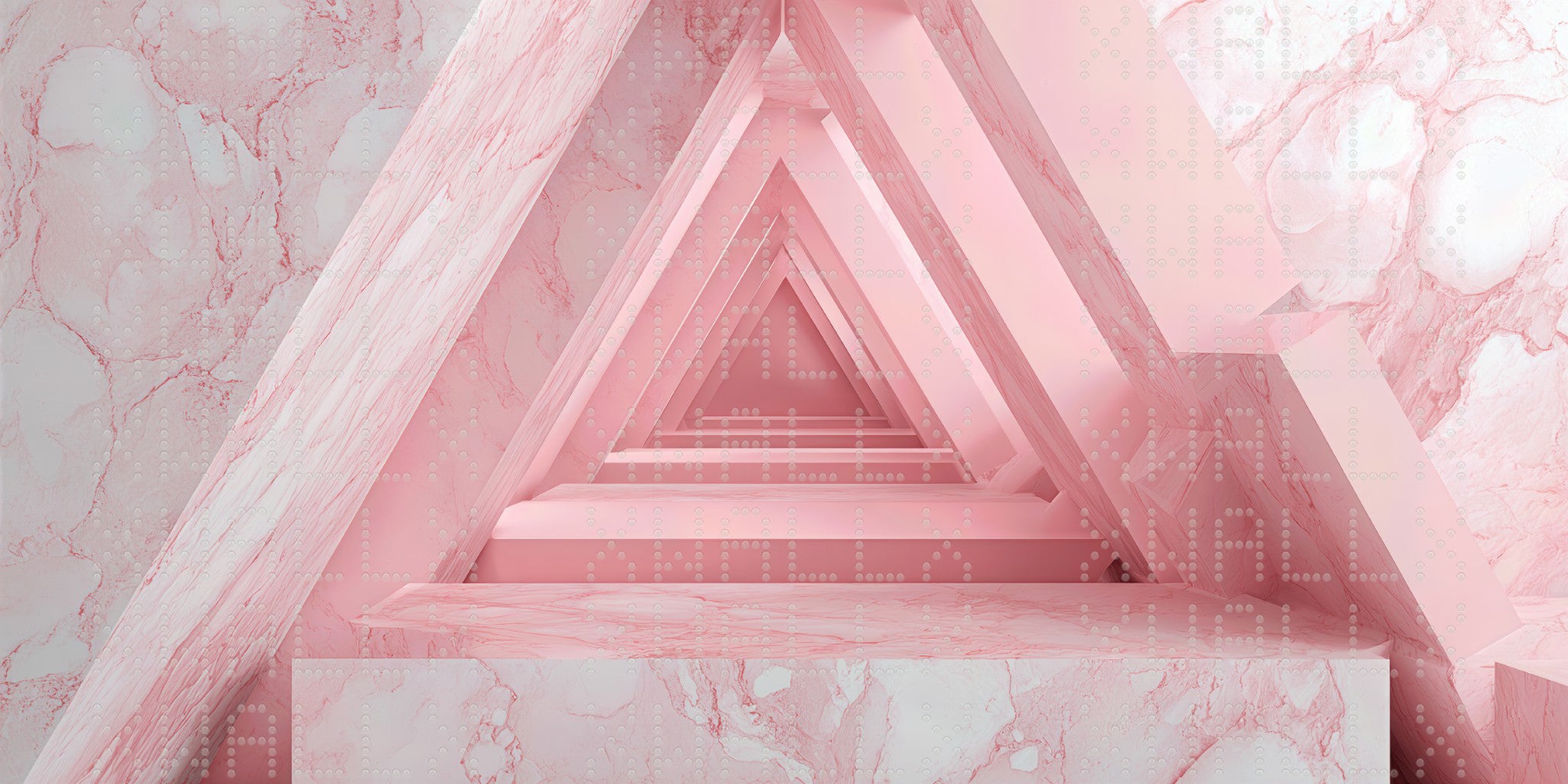 Geometric Pink Marble Illusion Wallpaper