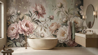 Traditional Pink wallpaper for Bathroom