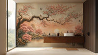 Traditional Pink wallpaper for Bathroom