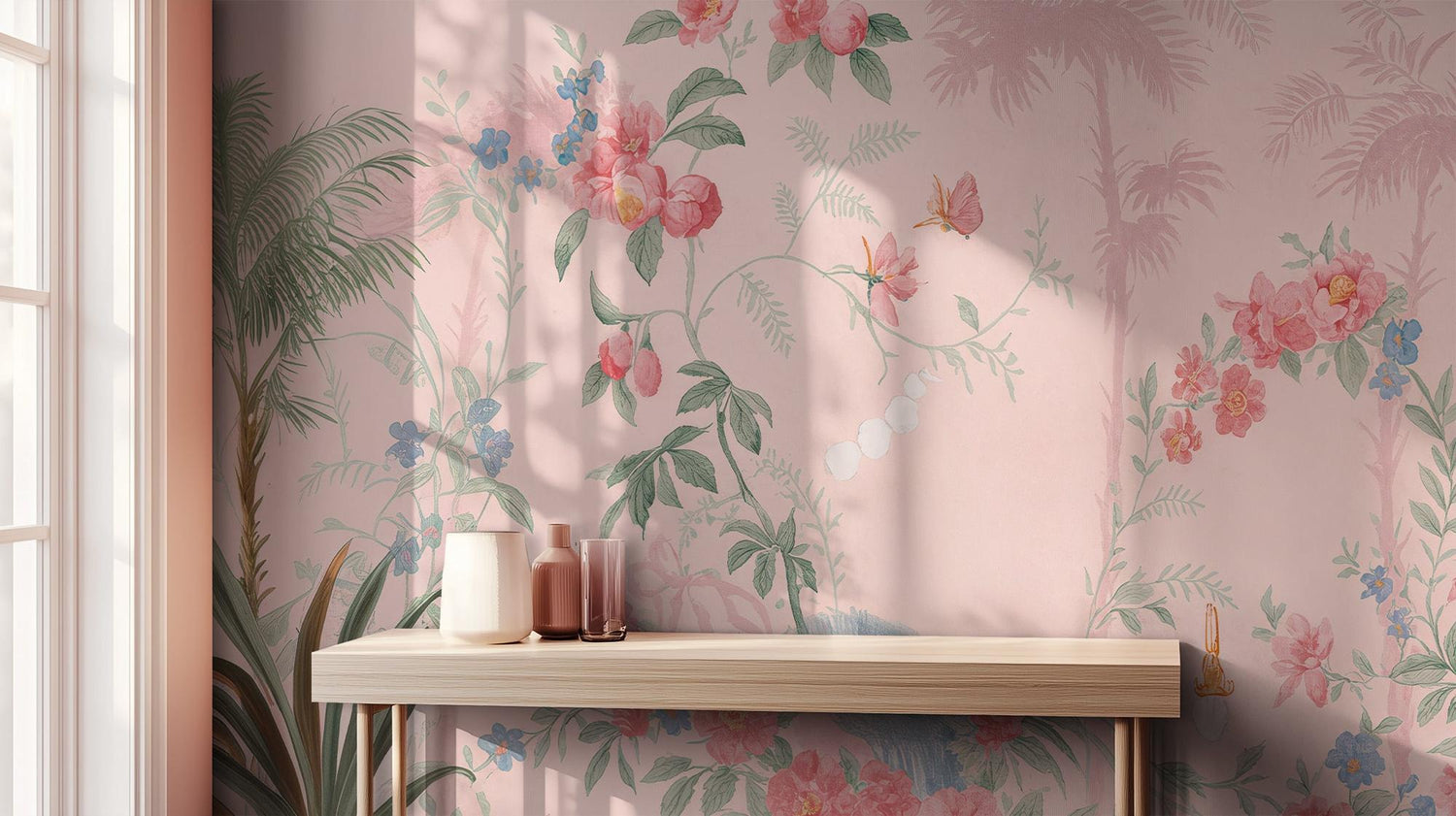 Traditional Pink wallpaper for Bedroom