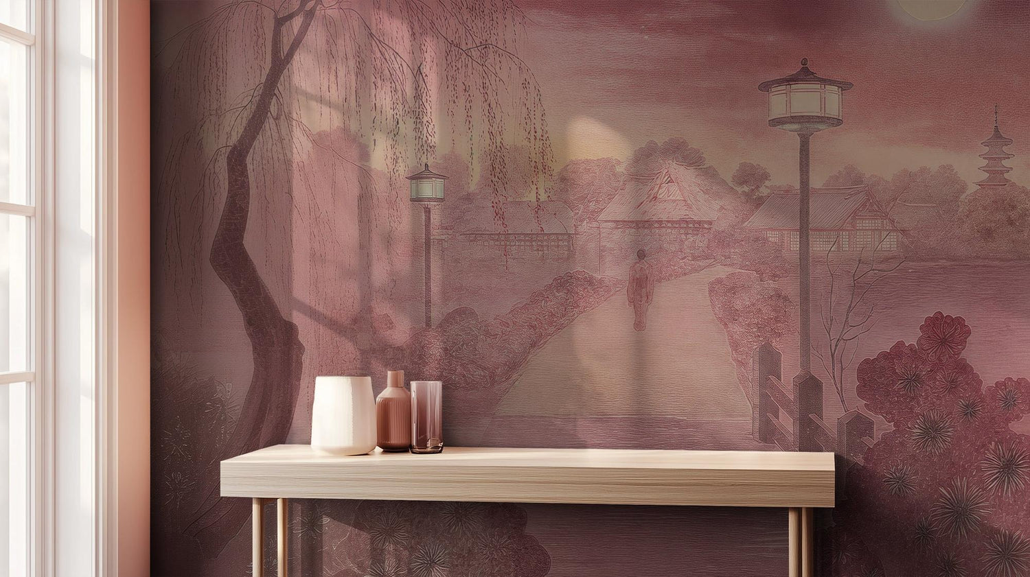 Traditional Pink wallpaper for Bedroom