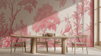 Traditional Pink wallpaper for Dining Room