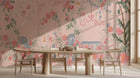 Traditional Pink wallpaper for Dining Room