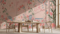 Traditional Pink wallpaper for Dining Room