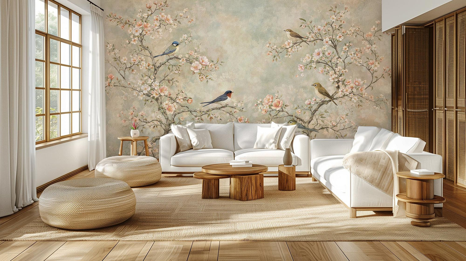 Traditional Pink wallpaper for Living Room