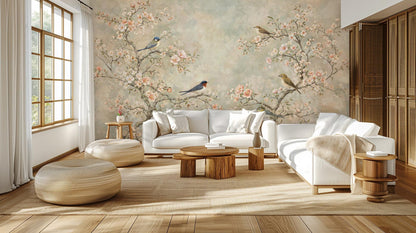 Traditional Pink wallpaper for Living Room