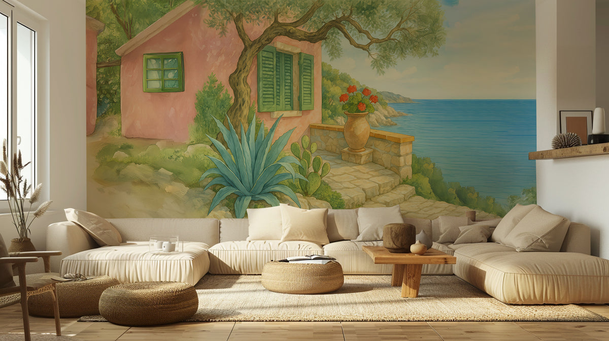 Traditional Pink wallpaper for Living Room