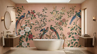 Banyo için Tropikal Pembe duvar kağıdı