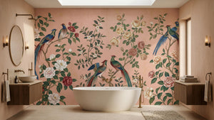 Tropical Pink wallpaper for Bathroom