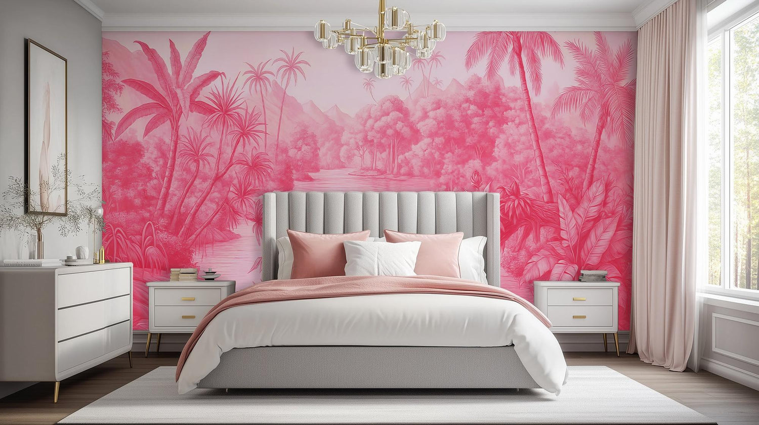 Tropical Pink wallpaper for Bedroom